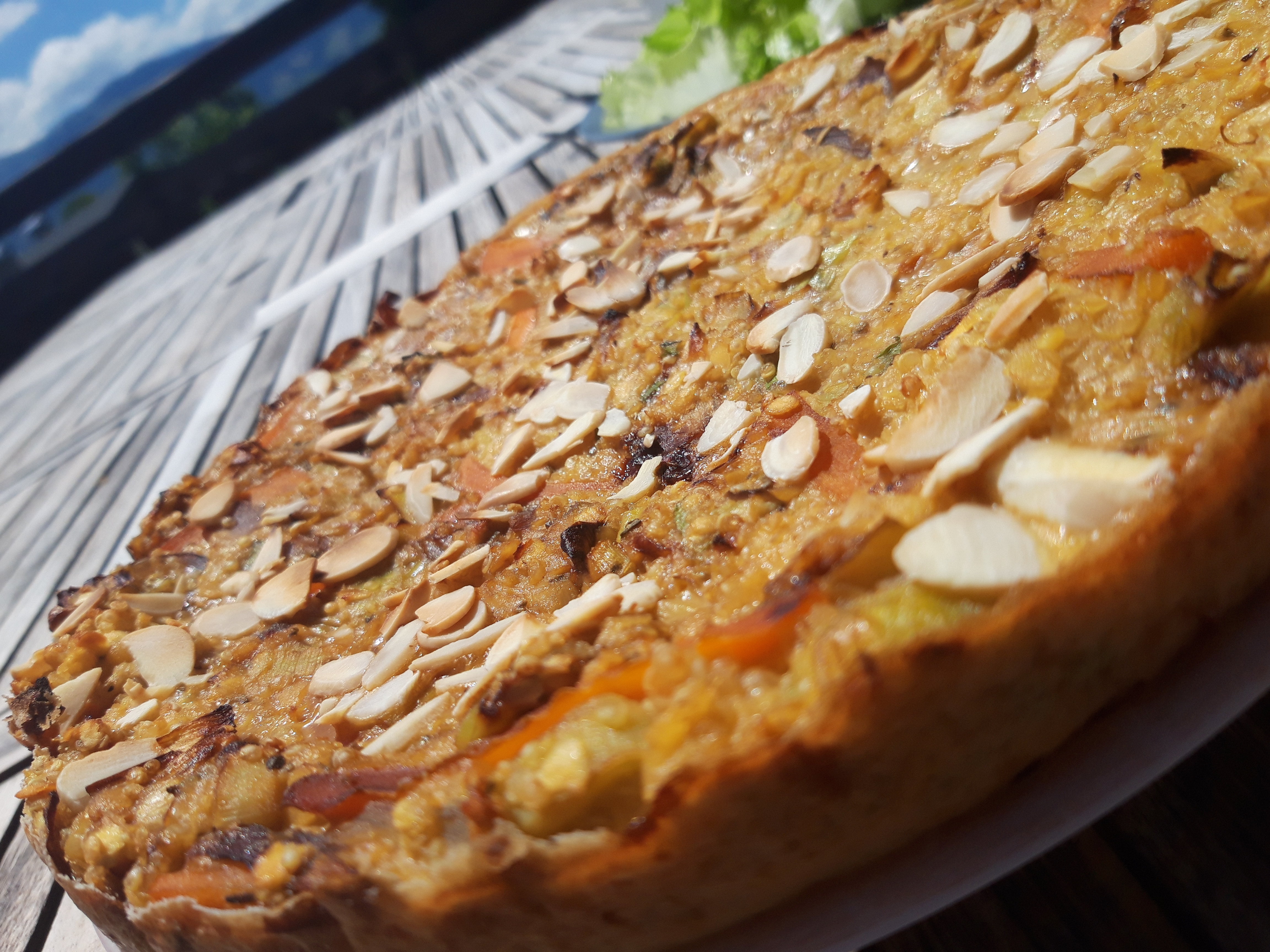 ﻿Galette de légumes, lentilles et quinoa